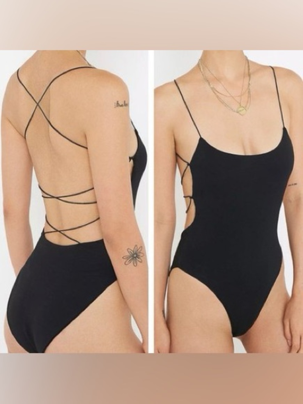 Tiger Mist Bentley Black Strappy Low-Back Bodysuit 💗💗